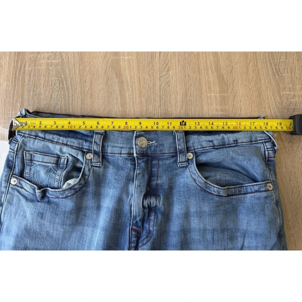 True Religion‎ Geno Relaxed Slim Men's Jeans Blue Denim Size 36x32 Red Stitching